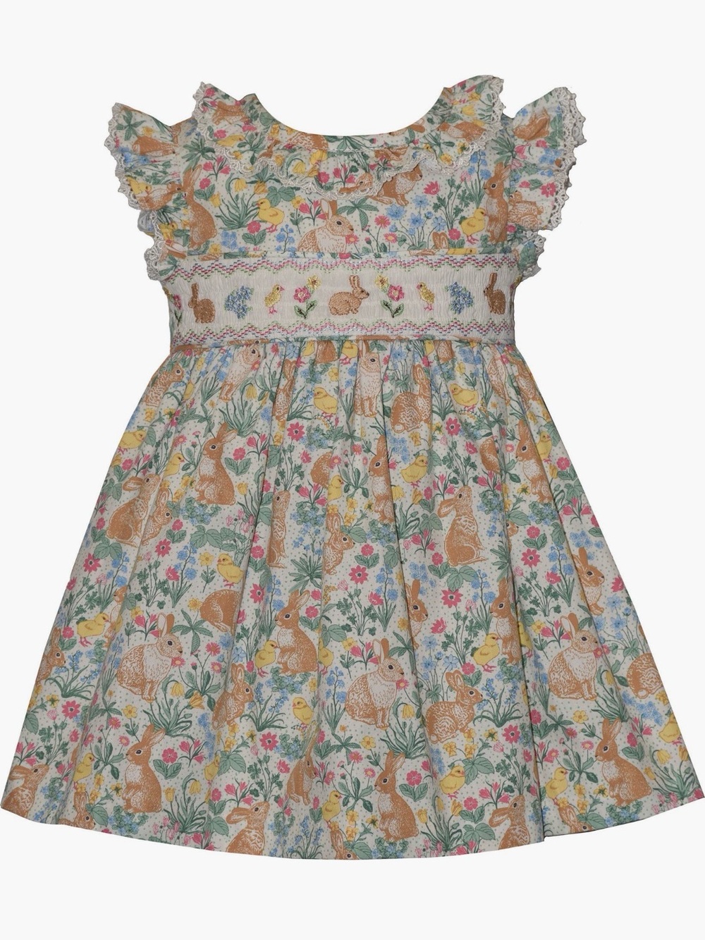 NWOT Iris & Ivy Smocked Bunny Print Dress